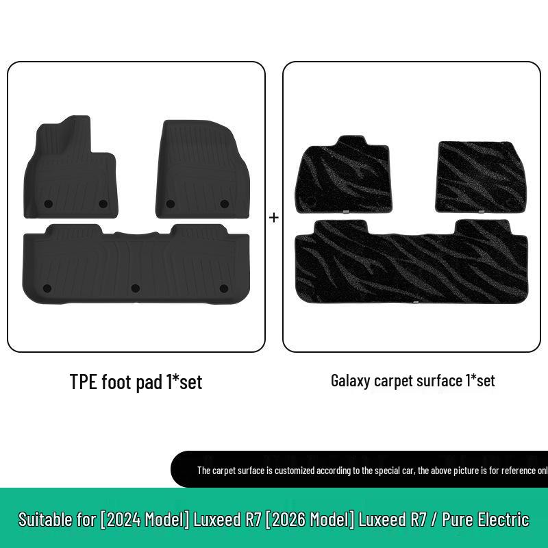 TPE Floor, Seat Back, and Trunk Mats for 2024-2026 Luxeed R7 Cars