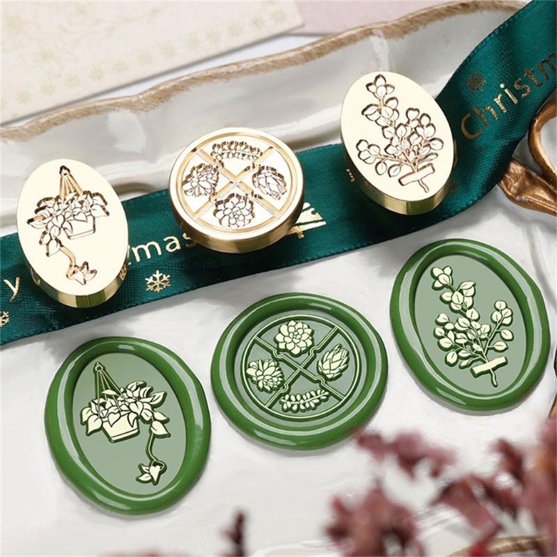 Vintage Siegelstempelkopf Pflanzenmotiv Siegelstempel für Siegel Umschlag Karte Hochzeitseinladungen Scrapbooking Verpackung