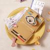 Toutou Cowhide Wallet, Card Holder with Multiple Card Slots, Coin Purse, Apricot Color
