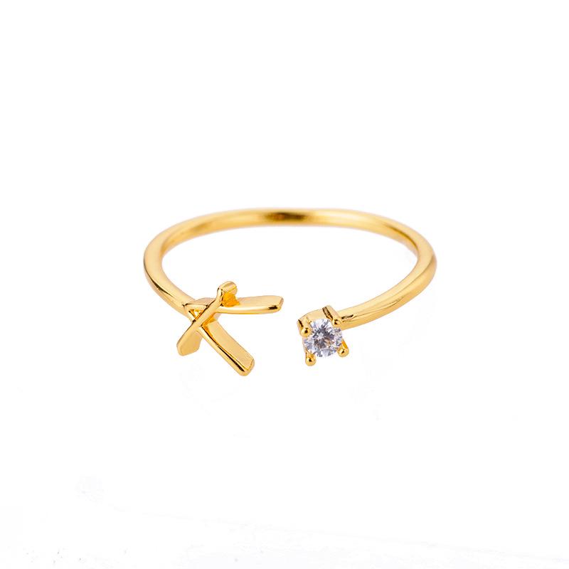 18k Gold Plated Unisex Letter Ring - Choose Any Initial A-Z