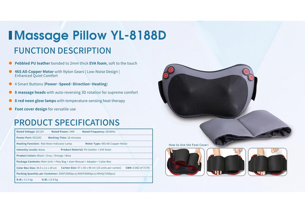 Electric Cervical Spine Massage Pillow with Heat Therapy for Neck, Shoulder, and Waist