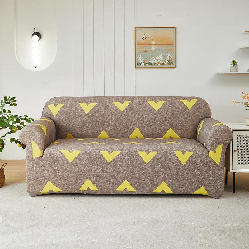 Armchair Corner Sofa Cover Leaves Stretch Sofa Cover Couch Cover Slipcovers Chaselong Protector for Pets and Kids Fully Wrap