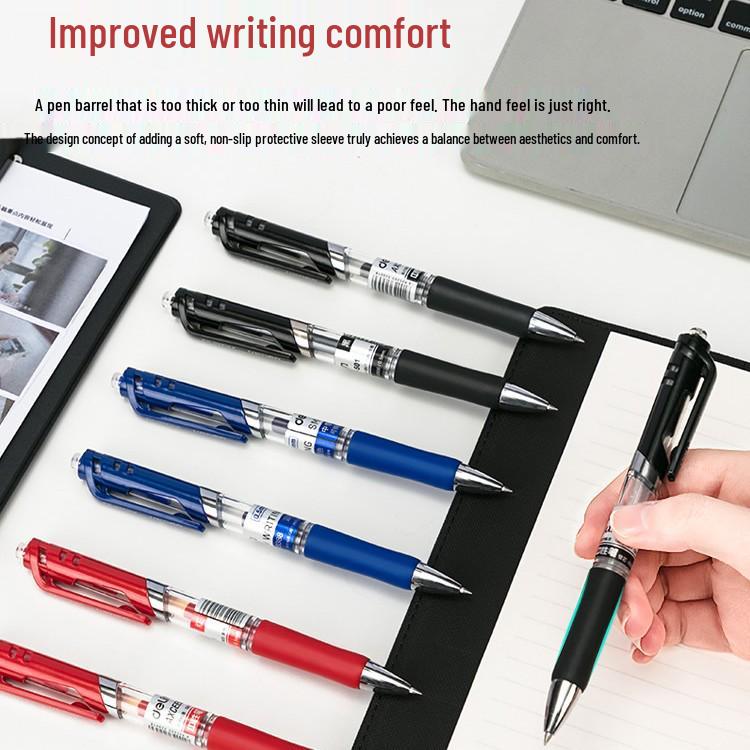 Deli 33388 0.5mm Gel Pen - Press-Type Bullet Tip for Business & Office Signatures