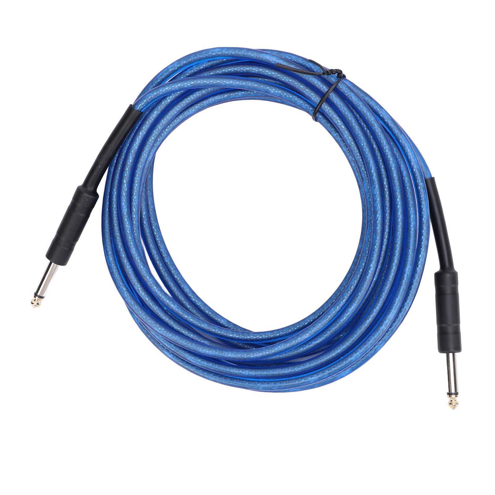 

Гитарный кабель 6,35 мм, мужской-мужской, шумоподавление, гибкий коаксиальный инструментальный шнур для басового усилителя Blue 6M / 19.69ft