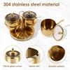 Stainless Steel Sugar Bowl Set with Lid Spoon Holder for Serving Sugar Pepper Salt Spice Small Condiment Container Kitchen Tools