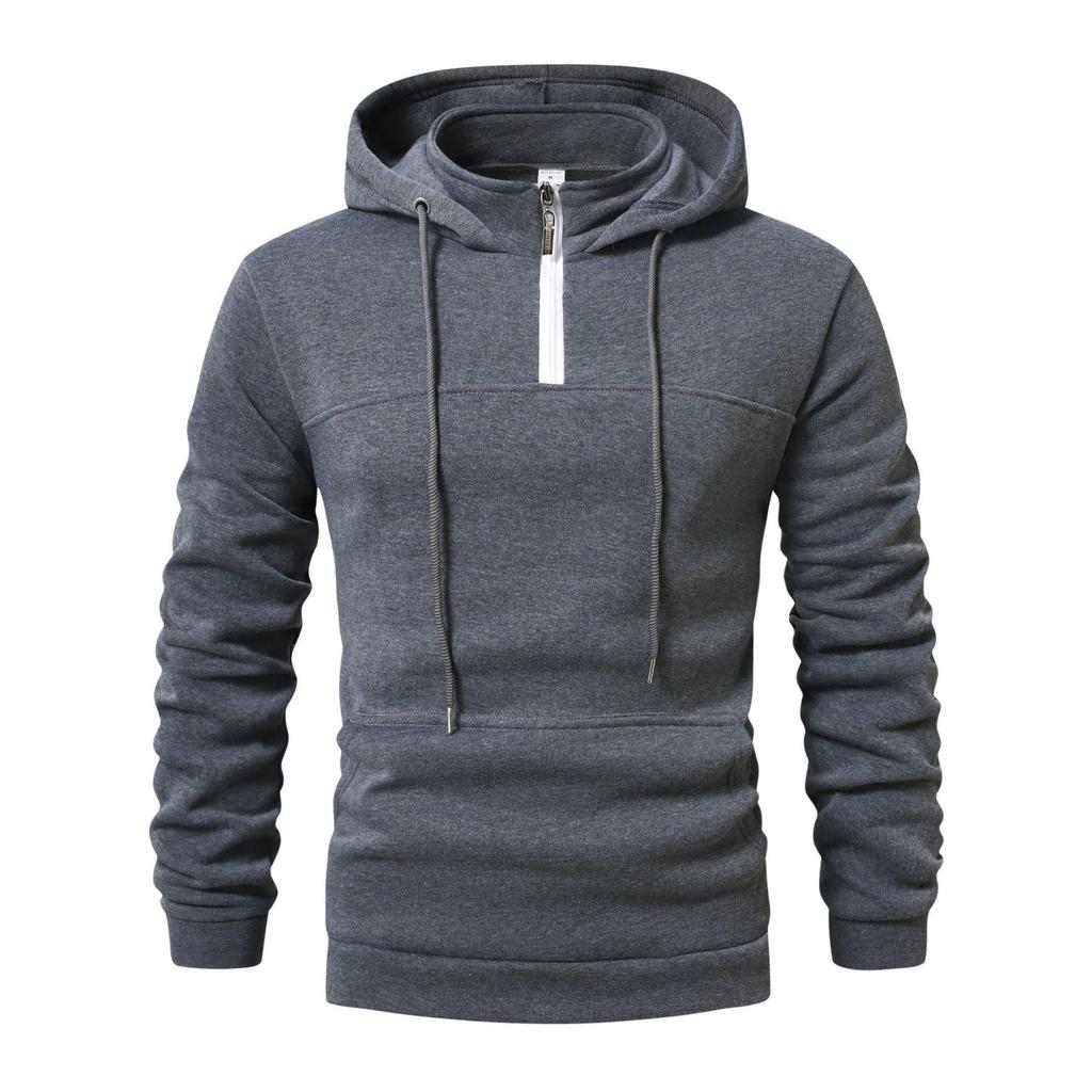 Men's European Fit Half-Zip Hoodie - Casual Spring/Autumn Sport Jacket