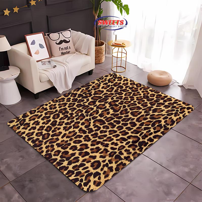 17 Style Colorful Leopard Printed Carpet Rug for Bedroom Living Room Home Sofa Decor, Kids Play Non-Slip Decor Durable Mats Gift