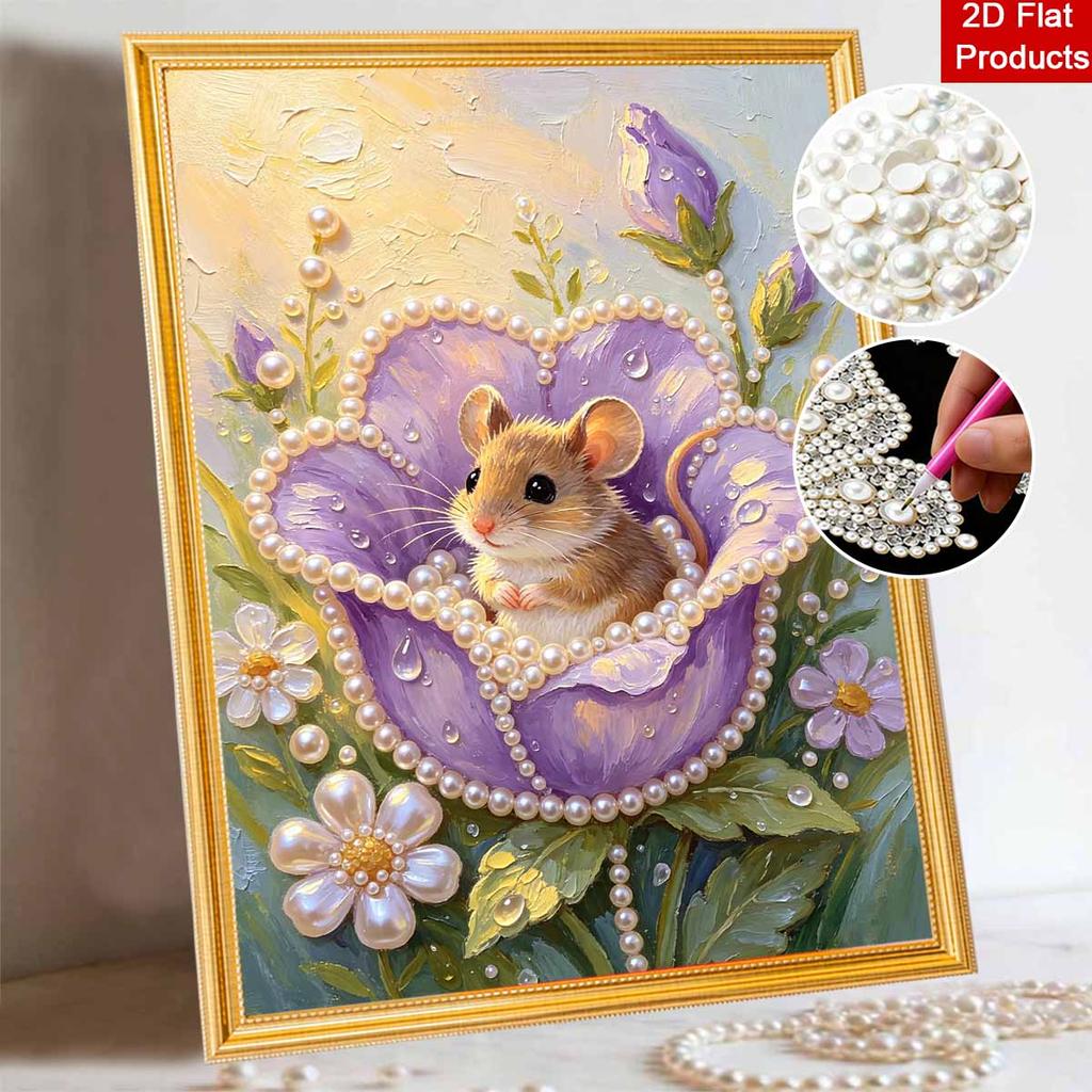 Cute Mouse Pearl Painting Handmade Diy Pearl Art Painting Stickers Home Decoration Gifts