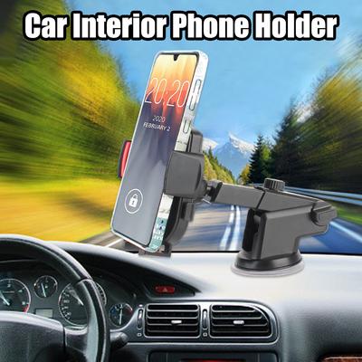 Car Phone Holder GPS Navigation Support 360 Degrees Rotatable With Suction Cup Windshield Dashboard Mount For 66-84mm Width Mobile Phone Stand