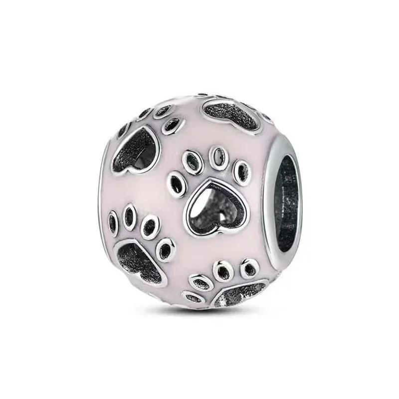 Милые мультяшные животные, бусины-шармы, кошка, собака, медведь, свинья, утка, для DIY украшений, для женщин, браслеты, ожерелье