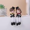 1 Set Hanging Legs Romantic Couple Showpiece | Cute Boy Girl Figurine for Home Decor Living Room Bedroom