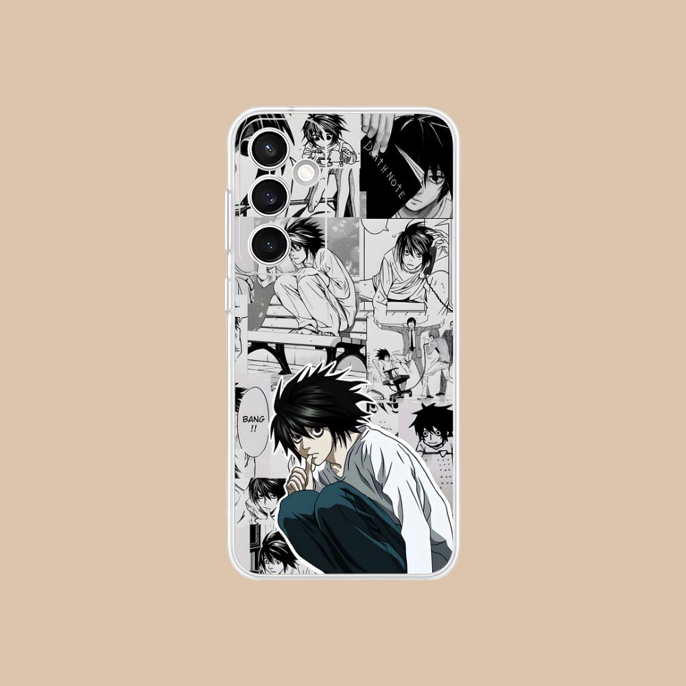 Death Note L Lawliet Mobile Phone Case for Samsung Galaxy S25 S24 S23 S22 S21Plus FE Ultra Clear Colorful Cover Cover Pretty