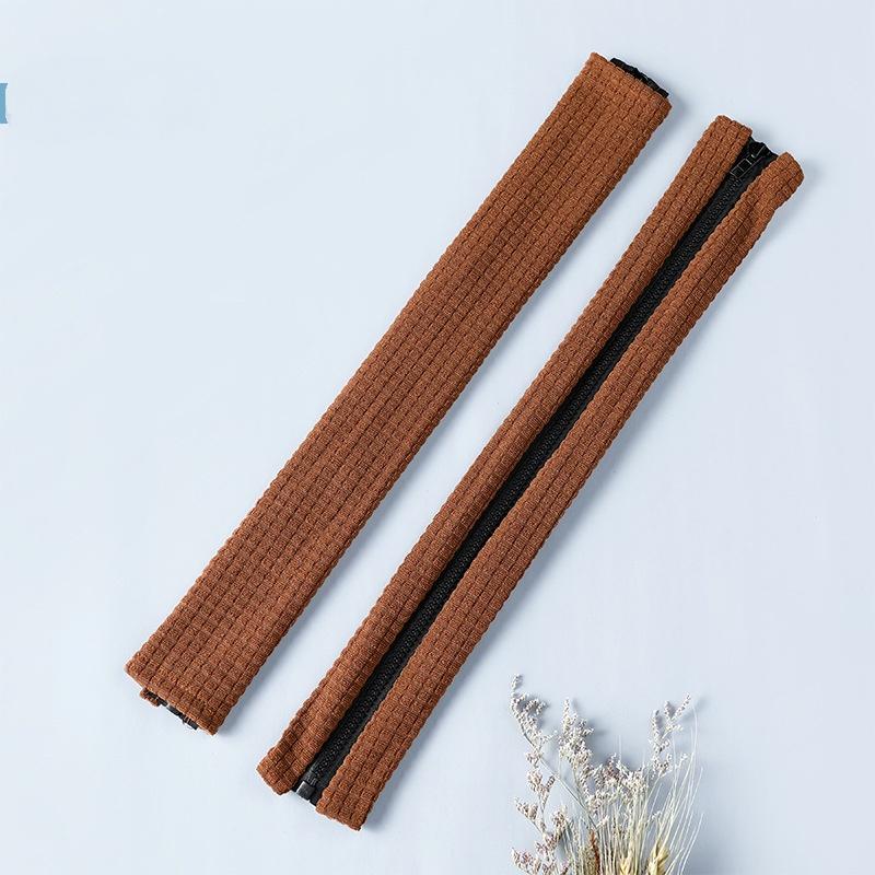 One Pair Solid Color Universal Waterproof Office Chair Armrest Cover Home Elastic Stain-Resistant Zipper Sleeve