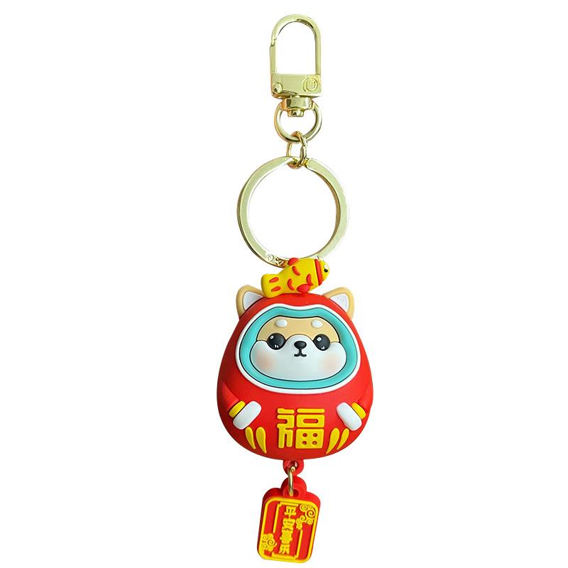 New Year's Small Cai Chai Dharma Series Men's and Women's Car Keychains Couples Backpacks Key Chain Pendant