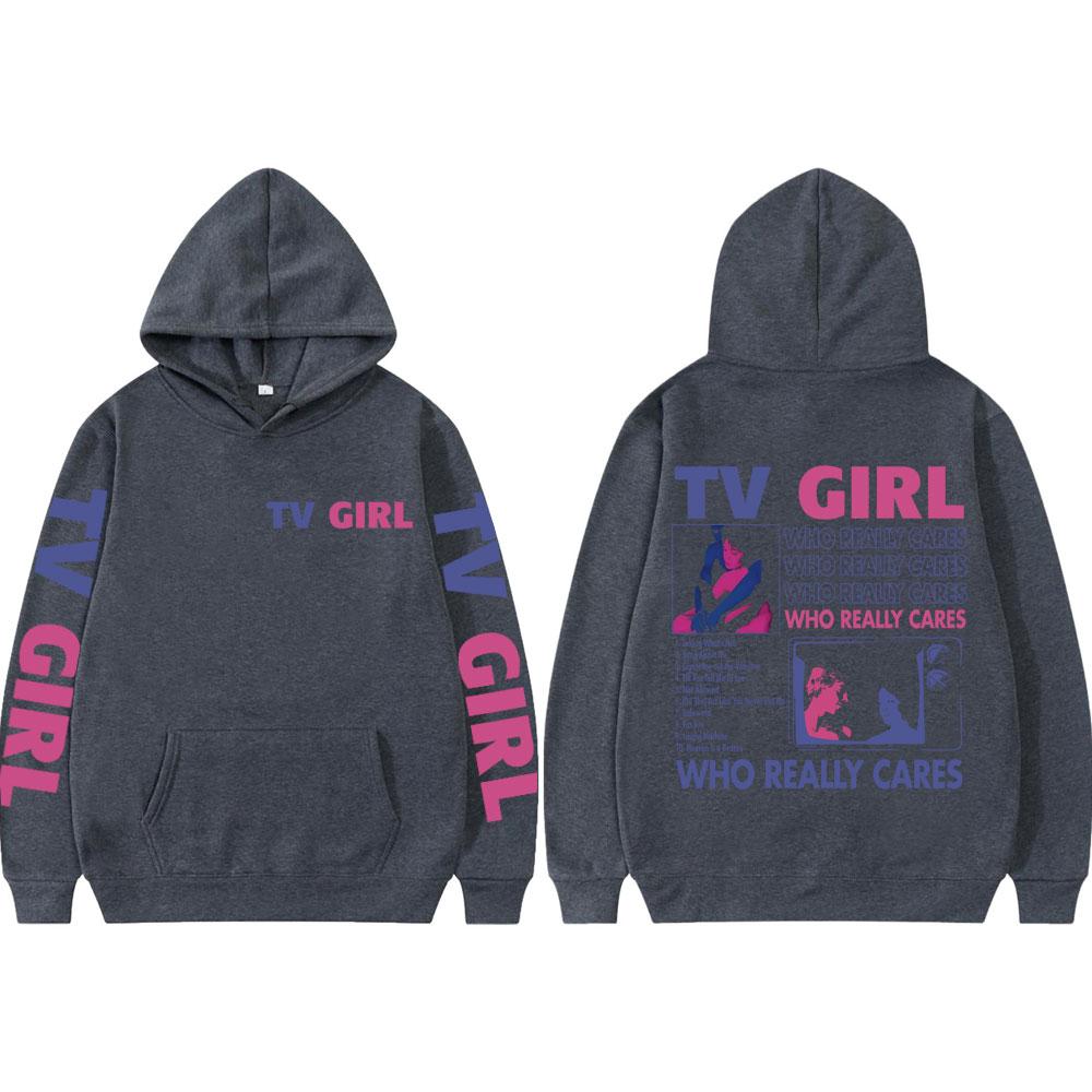 Pop Band TV Girl Who Really Cares Album Print  Hoodies Rock Hooded Sweatshirts Men Women Clothing Y2k Fashion Pullovers