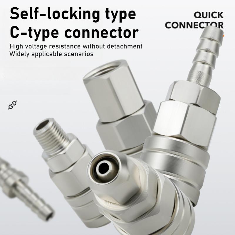 C Type Self-locking Pneumatic Fitting Quick Coupling Connector Coupler SP PP SM PM SH PH SF PF 10 20 30 40 for Air Compressor