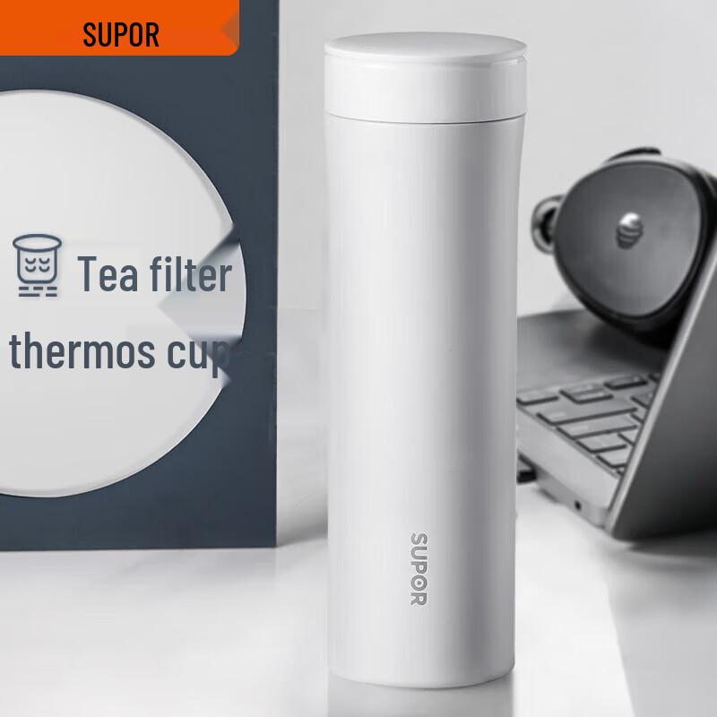 SUPOR 316L Stainless Steel Vacuum Insulated Travel Mug with Tea Infuser