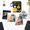 Bees Pattern Washable Baby Memory Book Album with Clear Photo Pocket and Safe Mirror for Capturing Preciously Moment