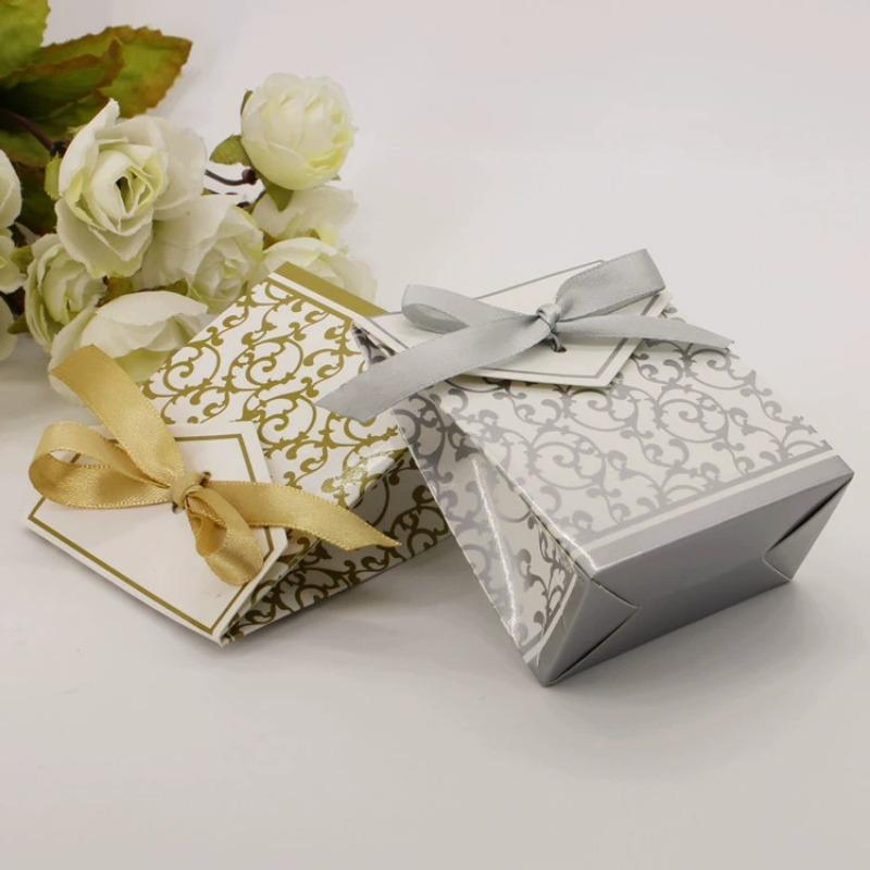 100 Stück Goldener Traum Hochzeits-Süßigkeitenbox Uterus-Stil Mini Dreidimensionale Hochzeits-Süßigkeitenbox Kreative Schokoladenverpackungsboxen