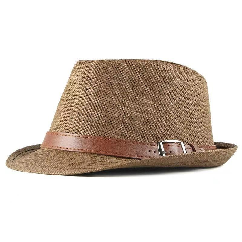 Sombrero de Paja de Verano para Hombre Moda Coreana Sombrero para Mujer Visera Solar Retro Británico Sombrero de Jazz para Caballero