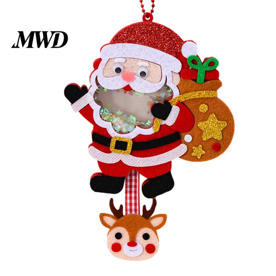 Safe Odorless Crafting Kits for Toddlers Christmas Shaker Ornament DIY Kit Kids, Santa Snowman Reindeer Felt Personalized Eve Gifts Craft Set, Glitter