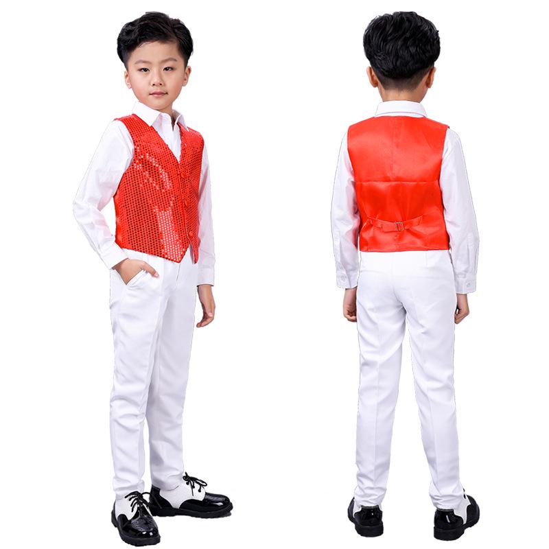 Children's Sequin Vest Dancewear: Jazz, Street, Catwalk Performance Costume for Girls and Boys