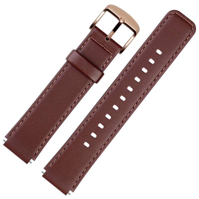 Watchband for Huawei B6 B5 Bracelet Leather Watch Strap  Mocha Brown Smart Wristband Stainless Steel Needle Male and Female Belt