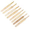 8pcs Crochet Hooks Alumina Needle Bamboo Handle Golden Weaving Tools for Handicraft Lovers