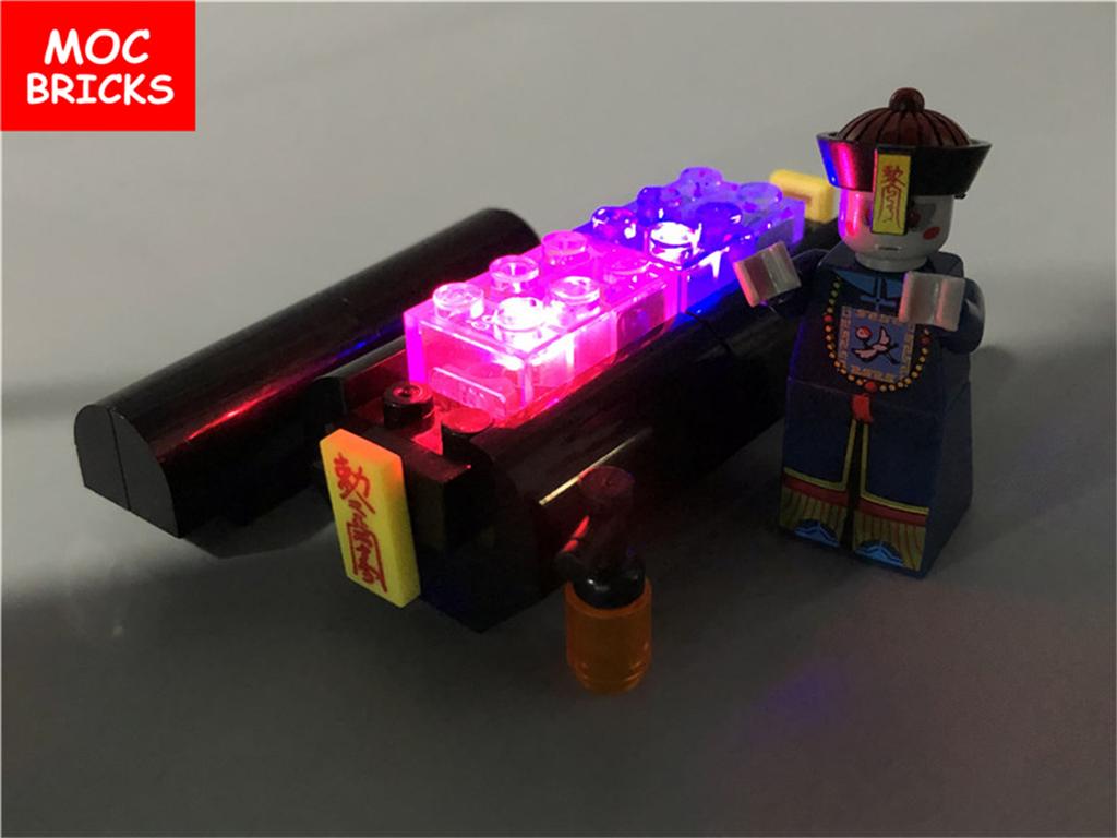 MOC Blocks Zombie Chinese Culture Coffin Halloween Model Action Figure Assembled Construction Bricks Plastic Material Dolls Playthings