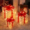 Christmas Glowing Gifts Box Decoration Ornament With Bow Lighting Box Outdoor Light Lighting Xmas New Year Home Yard Decor