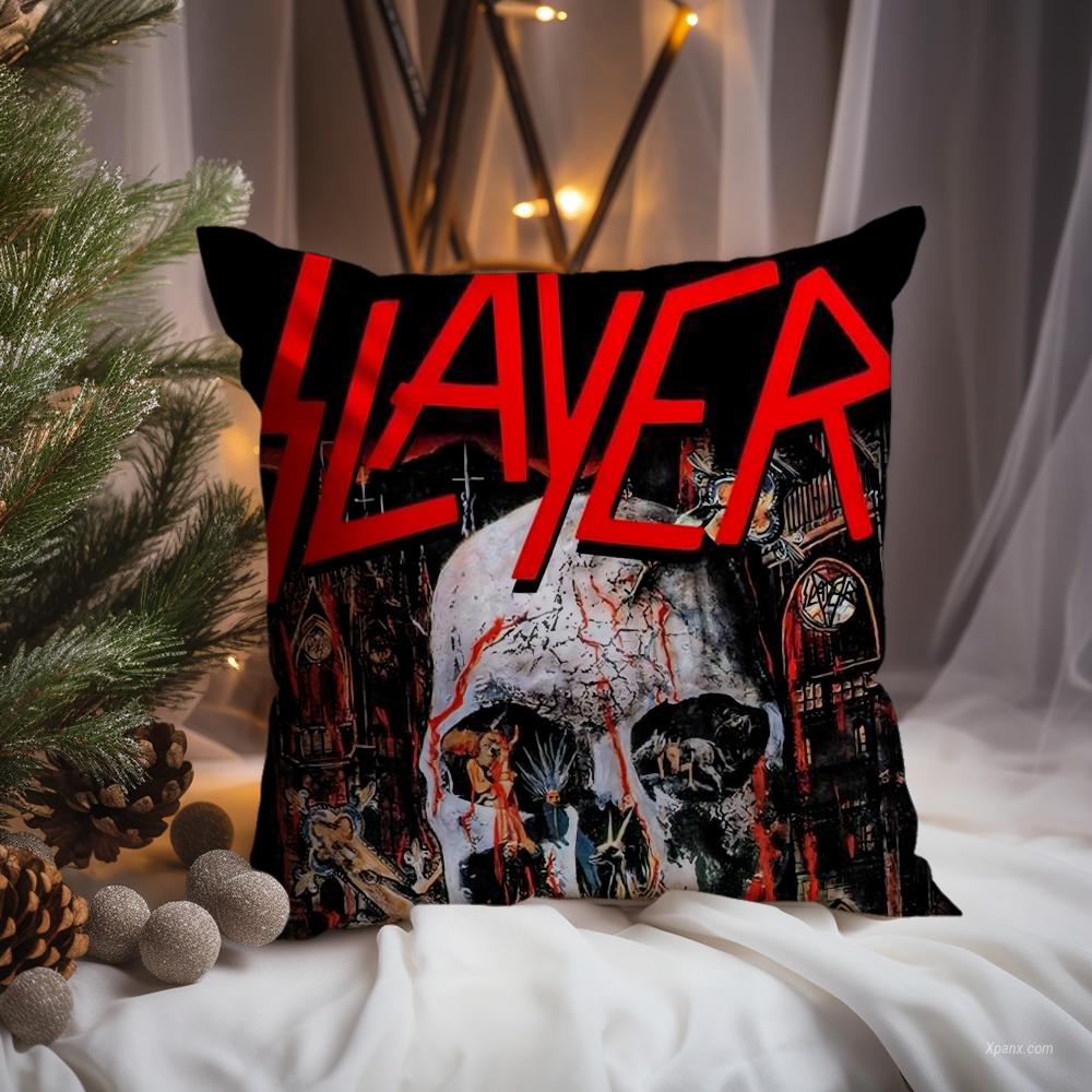 Heavy Metal Band S-Slayer Cushion Cover Premium Comfort Reversible Pillow Cove -Two in One Design for Any Room & Car Interior