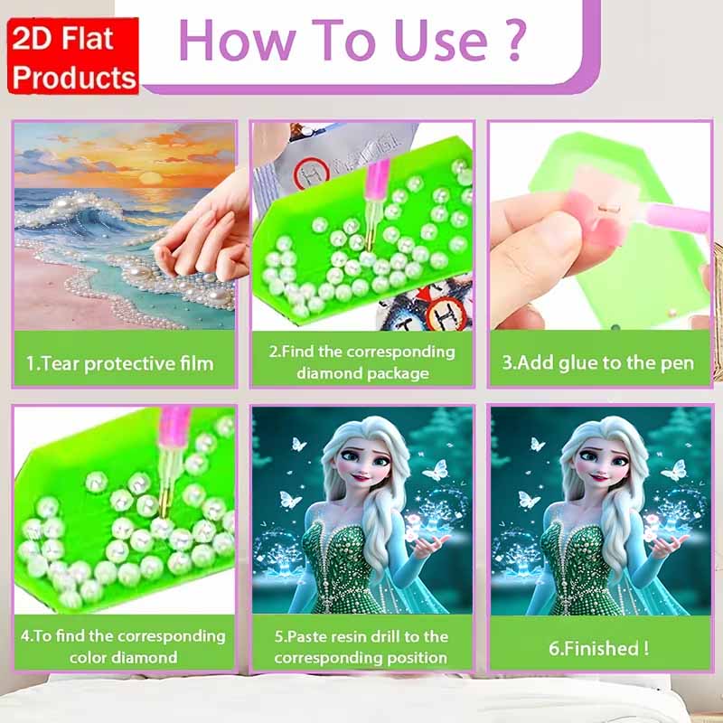 Disney Pittura con Perle Regina Elsa Pittura Artistica con Perle Fai-da-te Pittura con Gemme di Perla Quadri Artigianato Forma Speciale Decorazione Murale per la Casa