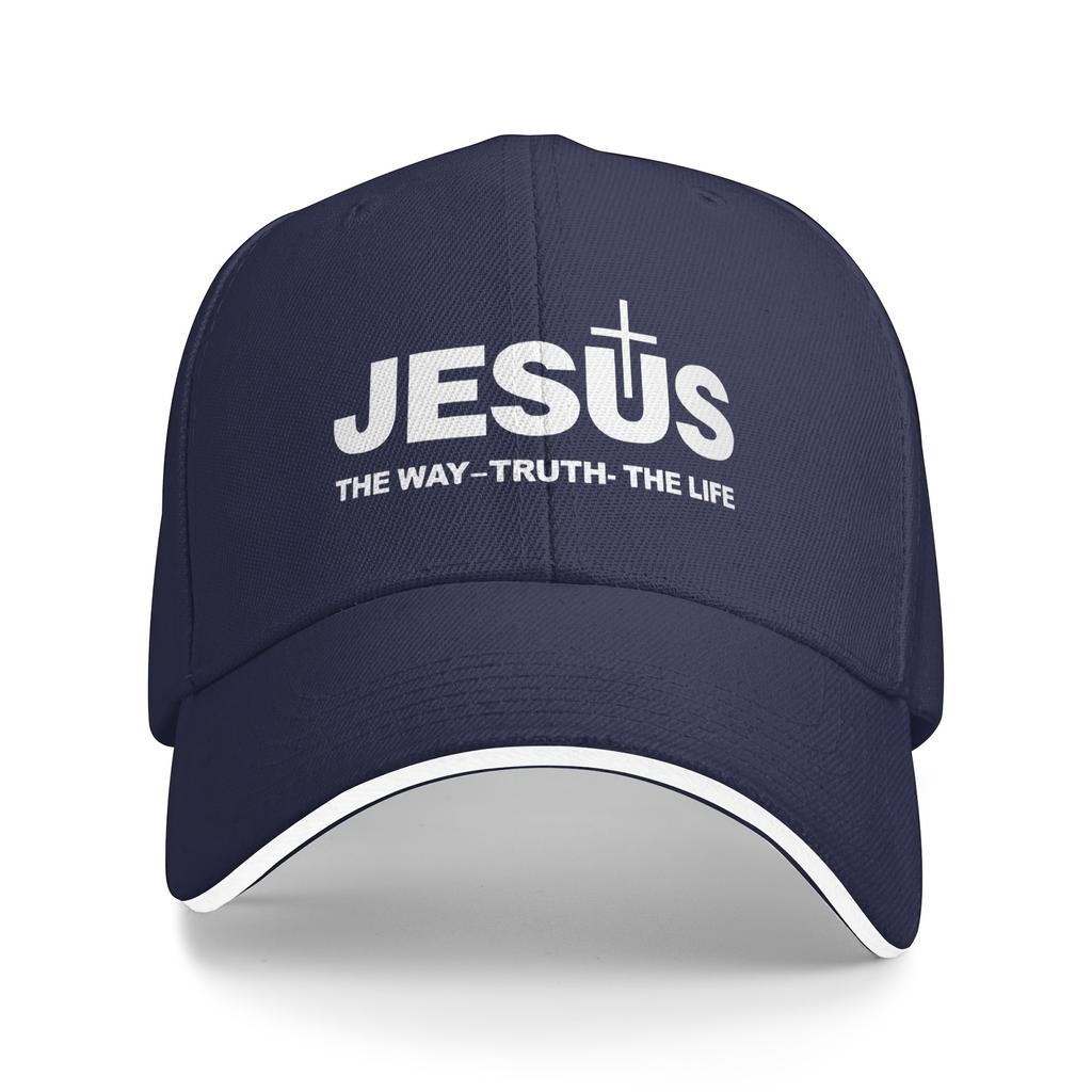 1 Jesus Cross Printed Baseball Cap  Adjustable Quick Buckle Dad Cap Breathable Polyester Lightweight Fashion Men and Women