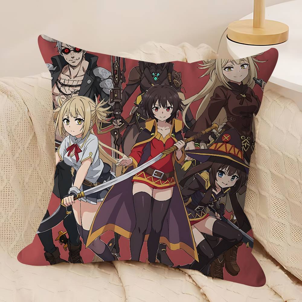 

K-KONOSUBA Pillow Case Removable Washable Cushion Cover – All-Season Soft Linen 12x12Inch