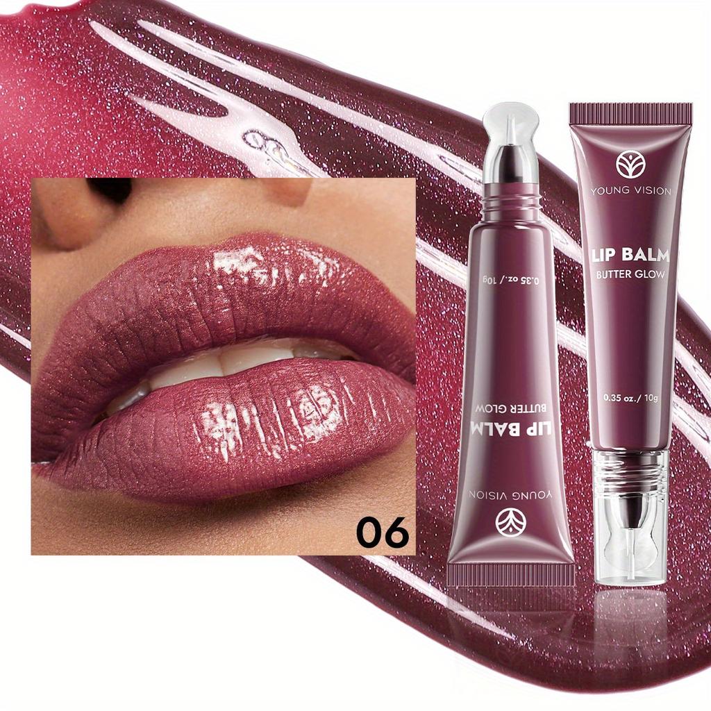 Young Vision Butter Glow 3-v-1 Péče o rty - 3D Konturovací štěteček, Iridescentně-Matná Fúze, Dlouhotrvající Hydratace a Výživa, Víceúčelový Lesk-Balzám