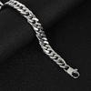 Trendy Men's 11MM Titanium Steel Cuban Chain Bracelet with Square Buckle