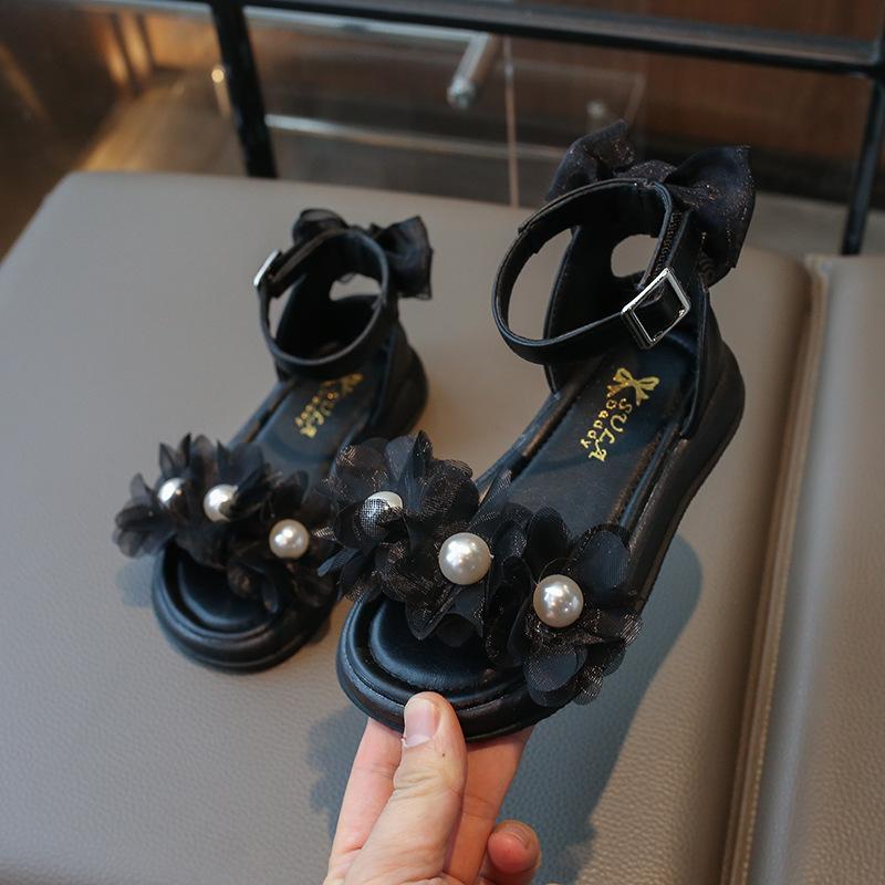 Mädchen Prinzessin Kleid Sandalen Chic Perle Kinder Sommersandalen Neu Elegant Blume Kinder Causal Schleife High-top Römische Sandalen
