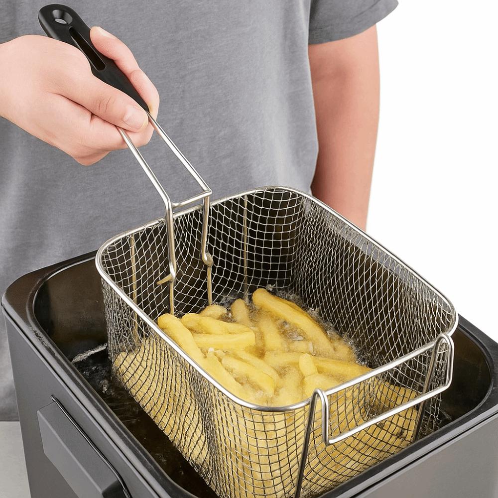 Nonstick Deep Fryer Detachable Handle Camp Food Container Portable Fryer Basket  Kitchen