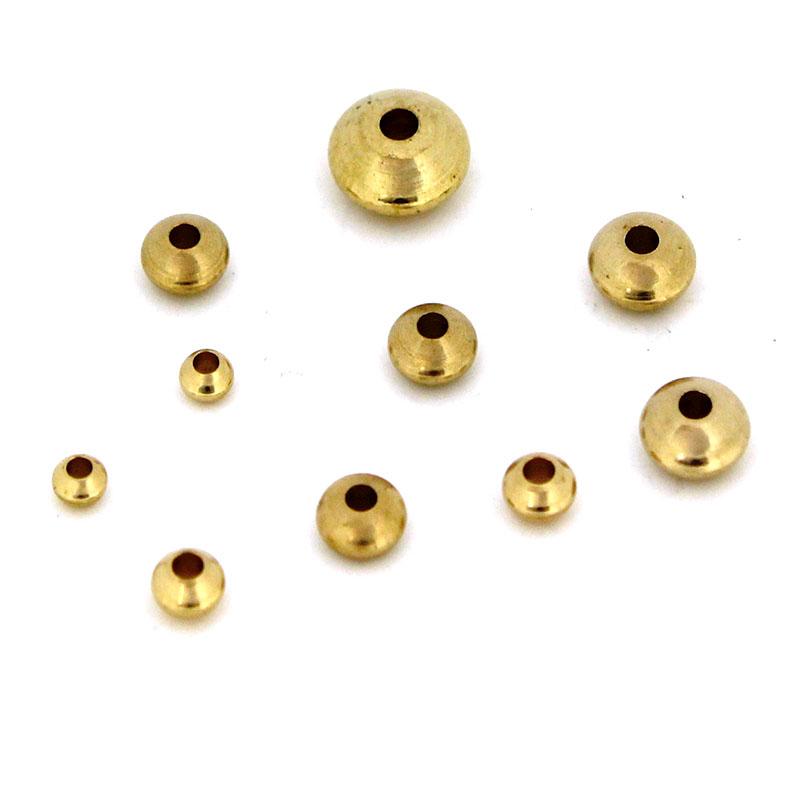 50-20Pcs/Lot Brass Beads Spacer Charms 3/4/5/6/8/10mm Loose Spacer Beads For DIY Jewelry Necklace Bracelets Making Accessories