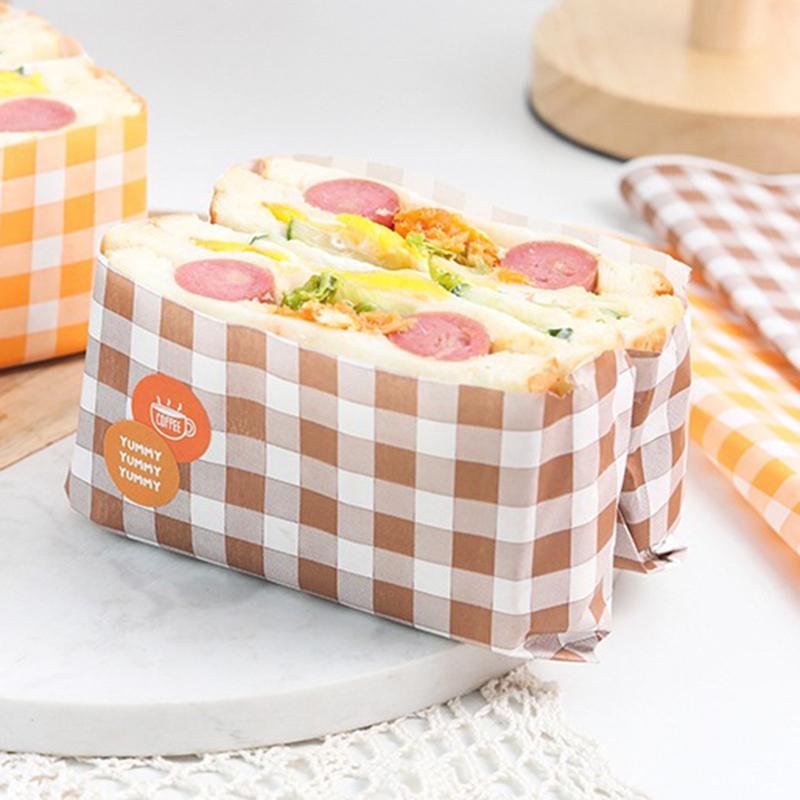 50Pcs Wax Paper Food Grade Grease Paper Food Wrappers Wrapping Paper For Bread Candy Cake Burger Fries Oilpaper Baking Tools