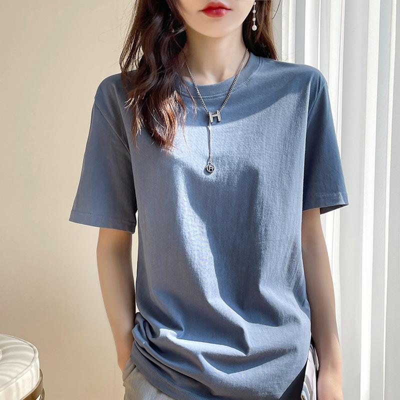 New Arrivals Unisex Solid-Color Short-Sleeve T-Shirt 100% Cotton T-Shirt Lightweight and Comfortable