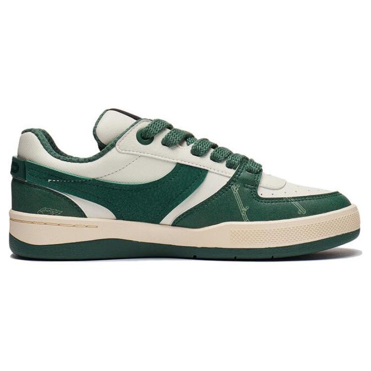 New LiNing Zhengrong 92S Cushioning Wear Resistant Low Top Skateboard Shoes Women's Deep Temple Green AEPT004-2