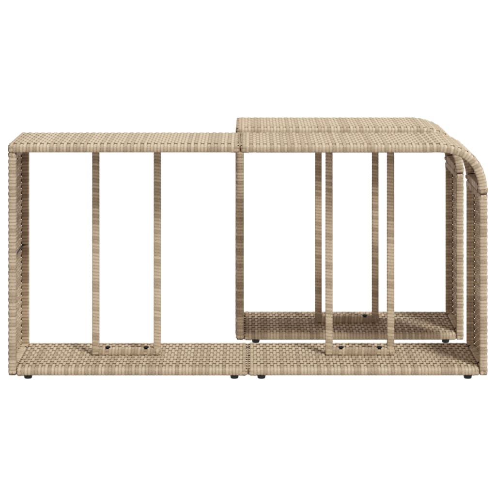 Outdoor Shelves 2 pcs Beige Poly Rattan