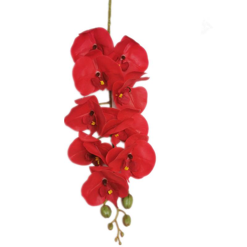 5pc Artificial Phalaenopsis Orchid 9 Heads Soft Latex Butterfly Orchid Flower Branch for Wedding Floral Decoration