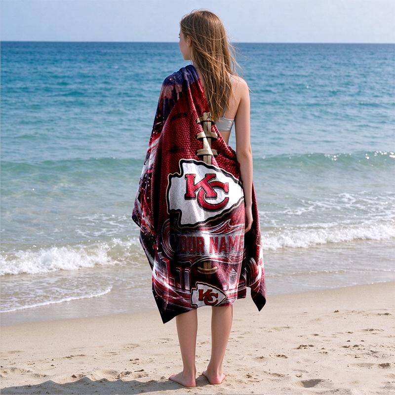 Kansas City Pride Custom Name Text Personalized Beach Towel, Quick-drying, Easy to Care for, Suitable for Both Fitness and Beach Vacations,Sports Esse