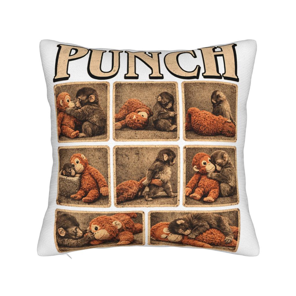 Cute Baby Monkey Named Punch Plush Hugging Pillow Case Print Pillow Cover For Wedding Party Home Decor Funny Pillowcases