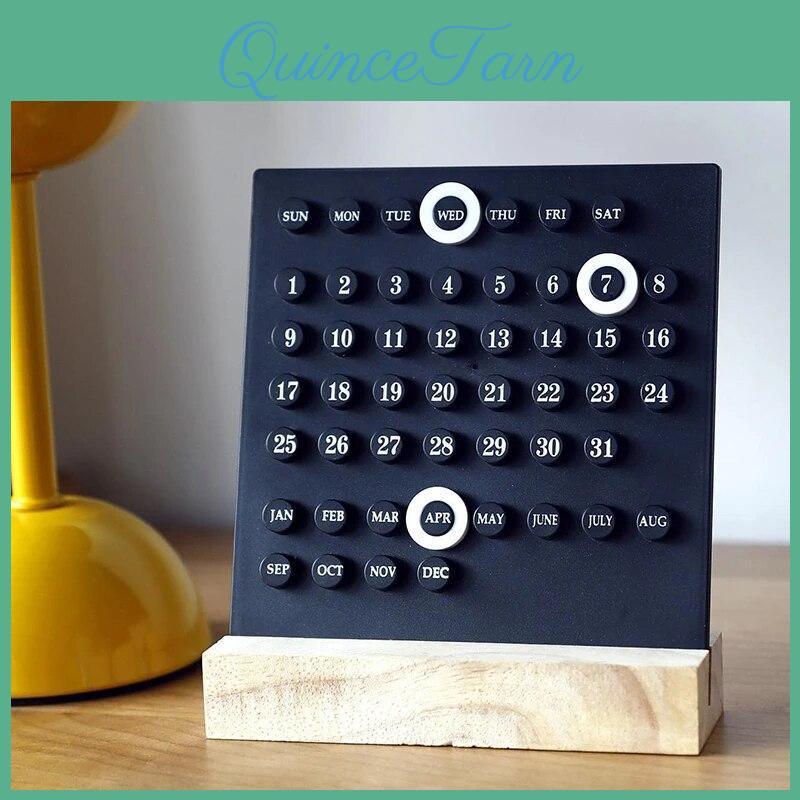 Handmade Acrylic Diy Base Wooden Calendar Office Desktop Home Decorative Digital Small Ornament Ten Thousand Year