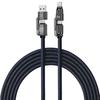 4 In 1 USB C Cable Fast Charging Data Cable 240W PD 27W QC3.0 Multifunction Charger Sync Cord For iPhone Samsung Huawei Xiaomi