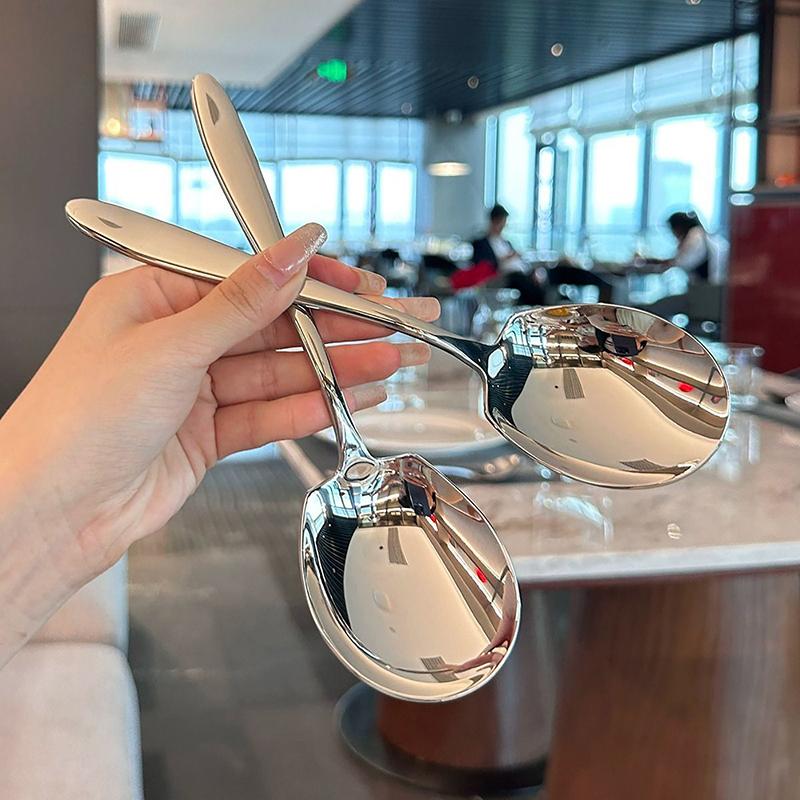 2 Cucchiai Da Portata Grandi In Acciaio Inox: Eleganti, Manico Lungo, Perfetti Per Buffet E Catering