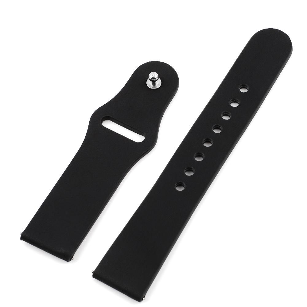 

Leather Watch Strap 20mm Wristband Bracelet Quick Release Soft Sports Watchband for Smartwatch Band Watches Accessories 20mm чорний